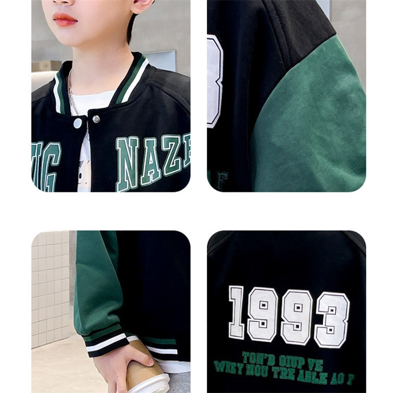 Σχολικά Παλτό Μπέιζμπολ για Αγόρια Μαθητικά Ανοιξιάτικα Παιδικά Φθινοπωρινά Βαμβακερά Αθλητικά Ενδύματα για Μπάσκετ Τρέξιμο για παιδιά 4-14 ετών