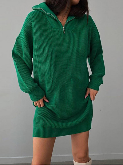 Džemperis Sieviešu garais džemperis Sieviešu trikotāžas džemperkleita Sieviešu ziemas džemperis Polo Apkakle Pulovers Ikdienas trikotāža Truiena Dames