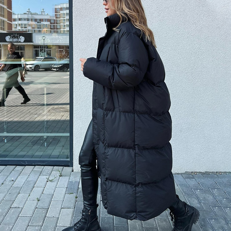 Malina Zimske debele ležerne parke Ženske modne široke prošivene kapute s remenom Ženske elegantne duge pamučne podstavljene jakne Ženske dame