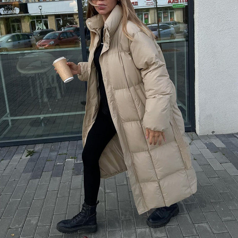 Malina Zimske debele ležerne parke Ženske modne široke prošivene kapute s remenom Ženske elegantne duge pamučne podstavljene jakne Ženske dame