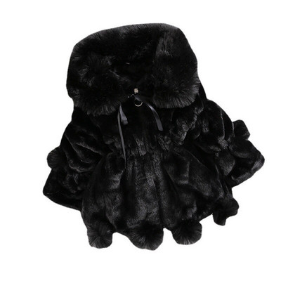 Φθινοπωρινά χειμωνιάτικα παιδικά παλτό από ψεύτικη γούνα για κορίτσια Ζεστά παιδικά εξωτερικά ενδύματα μόδας 1-7 ετών με κουκούλα για παιδιά Παιδικά εξωτερικά ενδύματα