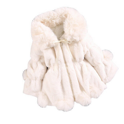 Φθινοπωρινά χειμωνιάτικα παιδικά παλτό από ψεύτικη γούνα για κορίτσια Ζεστά παιδικά εξωτερικά ενδύματα μόδας 1-7 ετών με κουκούλα για παιδιά Παιδικά εξωτερικά ενδύματα
