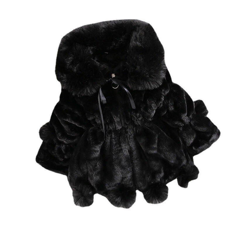 Φθινοπωρινά χειμωνιάτικα παιδικά παλτό από ψεύτικη γούνα για κορίτσια Ζεστά παιδικά εξωτερικά ενδύματα μόδας 1-7 ετών με κουκούλα για παιδιά Παιδικά εξωτερικά ενδύματα