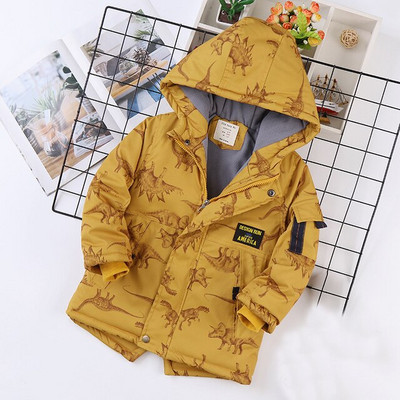 IYEAL Zimska jakna za dječake Dječja aktivna vjetrovka s kapuljačom dugih rukava Tinejdžerska odjeća Baršunasti sportski kaput za velike dječake Odjeća za dječake