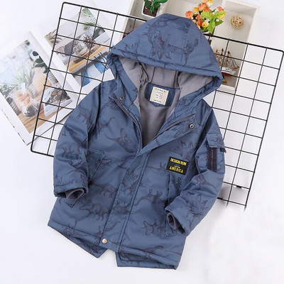 IYEAL Zimska jakna za dječake Dječja aktivna vjetrovka s kapuljačom dugih rukava Tinejdžerska odjeća Baršunasti sportski kaput za velike dječake Odjeća za dječake