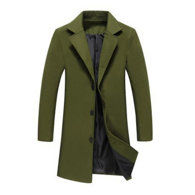 2023, novi modni stil M-5XL, muški zimski, uski, jednobojni dugi vuneni kaput, jakna s jednim kopčanjem, kaput za izlaske