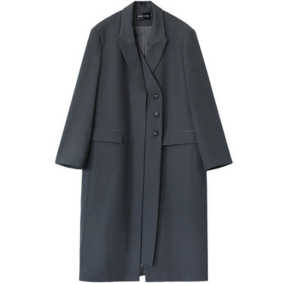 Trench Women Asymmetrical Chic Solid Windbreaker All-Match Stylish Hipster Minimalist Άνοιξη Φθινόπωρο ξεπερνά τις vintage τσέπες Νέο