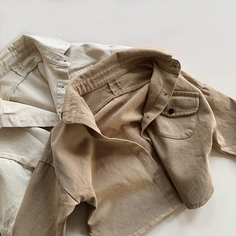 Βρεφικά κορίτσια Αγόρια παλτό ζακέτα Κορεατικού στυλ Βαμβακερό μακρυμάνικο πουκάμισο Άνοιξη Φθινόπωρο 1-6 ετών Παιδικό παλτό ζακέτα Casual Loose πουκάμισο