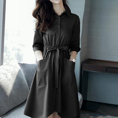 Proljeće jesen Korejski stil Elegantni modni čvrsti remen oko struka Nepravilan kaput s džepovima Ženska jakna s gumbima na revere Temperament Trench