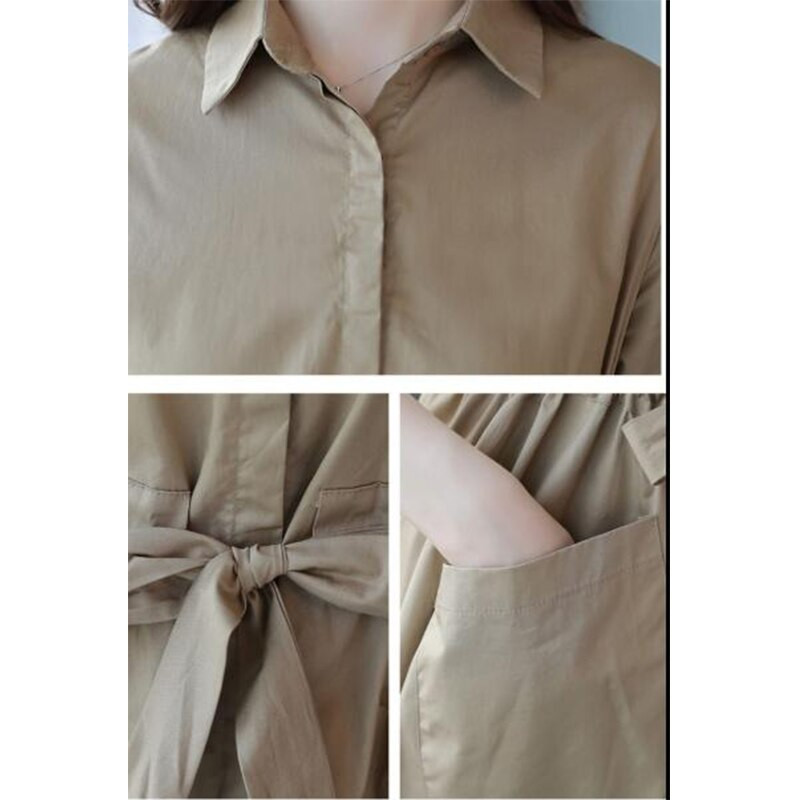 Proljeće jesen Korejski stil Elegantni modni čvrsti remen oko struka Nepravilan kaput s džepovima Ženska jakna s gumbima na revere Temperament Trench