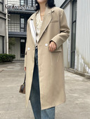 TWOTWINSTYLE augššūts kontrasta dizains Midi Trench ar garām piedurknēm, elegants uzvalks vējjaka 2022. gada rudens, ziema, jauna mode sievietēm
