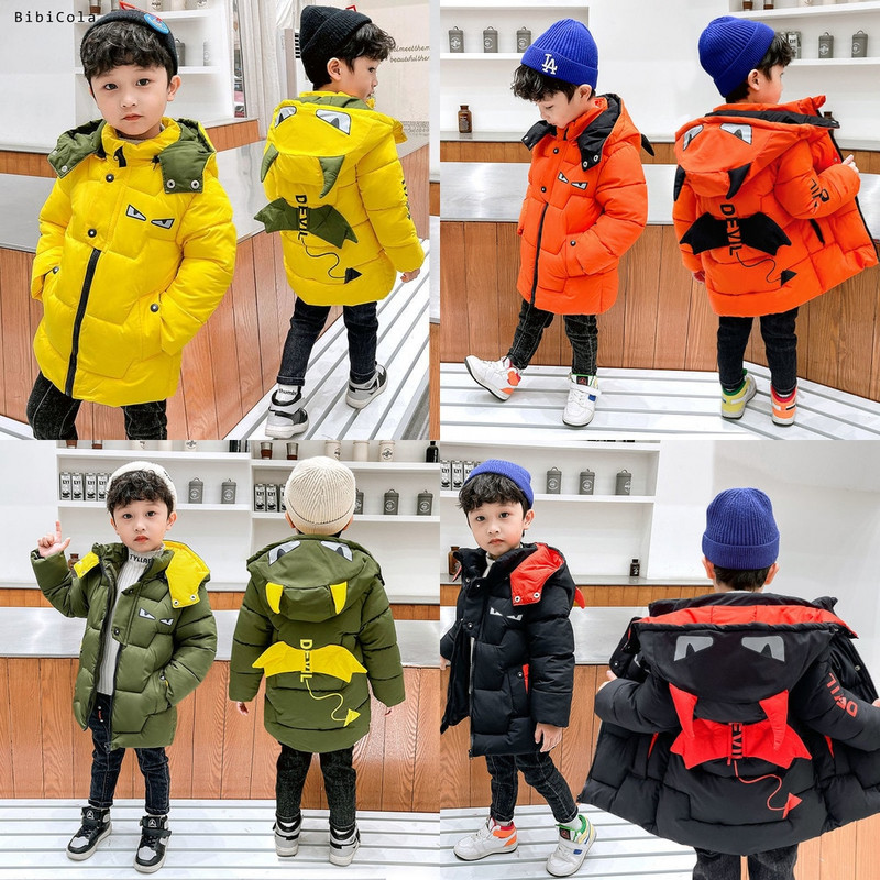 Παιδικά χειμωνιάτικα ρούχα για μωρά για μωρά χειμωνιάτικα μπουφάν για αγόρια Χοντρή ζεστή κουκούλα Παιδικά πανωφόρια παλτά
