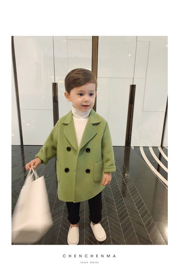 Παιδικό χειμωνιάτικο μπουφάν μάλλινο παλτό για αγόρια Μάλλινα εξωτερικά ενδύματα για αγόρια Χειμερινό μπουφάν Παιδικά ρούχα ζεστά αγόρια Thicken Blazer Παιδικά ρούχα