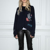 100% kašemre Ženski pulover s leptirovim cvjetnim vezom i dugim rukavima s o-izrezom, modni ženski puloveri od pletiva 2022. novo