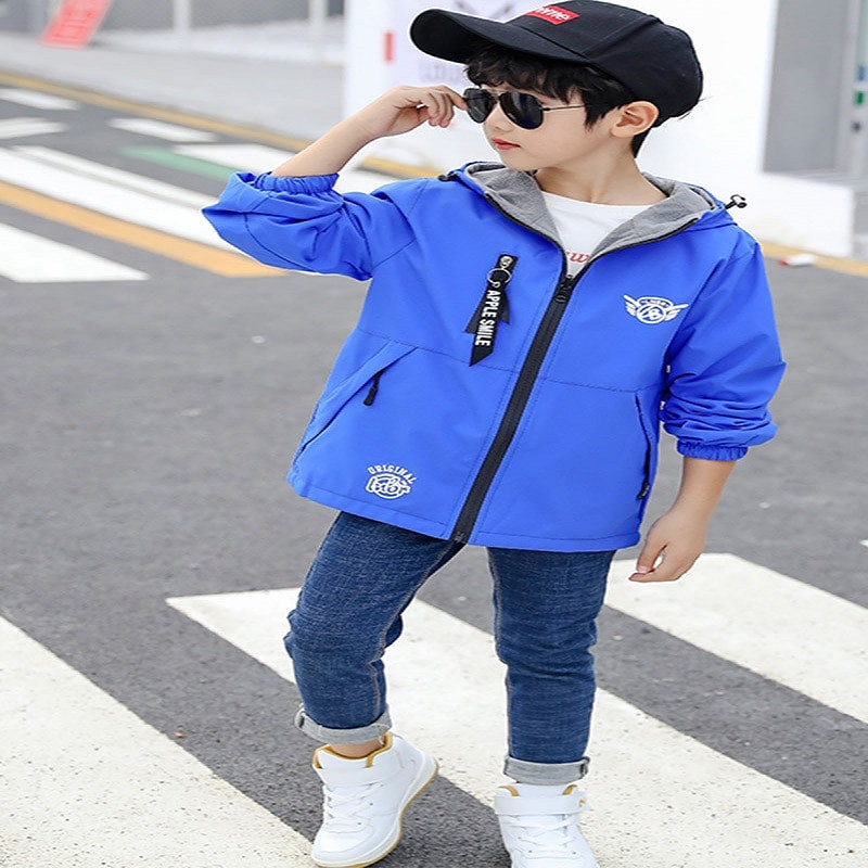 Μπουφάν για αγόρια Άνοιξη Φθινόπωρο Παιδικό Αθλητικό Φλις Διπρόσωπο Αγόρια Μπουφάν Παιδικό Ζεστό Αδιάβροχο Αντιανεμικό Εφηβικό Παλτό