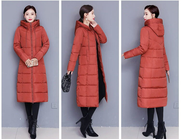 Zimska jakna Ženske produljene donje jakne Tople parke s kapuljačom Velika veličina 5xl Ženski debeli prošiveni pamučni kaputi