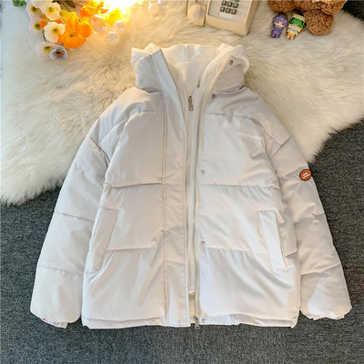 2022 Γυναικείο παλτό με καπιτονέ χειμωνιάτικο τζάκετ Χοντρό βαμβακερό παλτό γυναικείο μεγάλου μεγέθους Φαρδιά υπερμεγέθη παλτό με κουκούλα κοντά παρκά