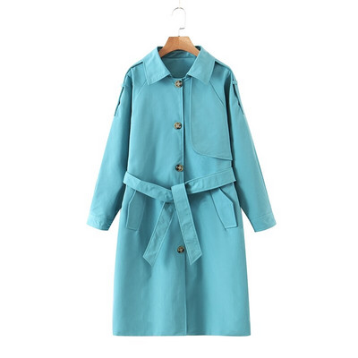 AOMO Γυναικεία Μασίφ Μασίφ Μακριά Καμπαρντίνα με Ζώνη 2021 Φθινοπωρινό Κομψό Γυναικείο Αντιανεμικό 2Z14A