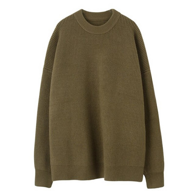 Γυναικείο πουλόβερ με στρογγυλή λαιμόκοψη Κορεάτικη μόδα Ελεύθερος Τεμπέλης Άνεμος Χαλαρός Χειμερινός Μακρυμάνικο Παχύ Πλεκτό Πλεκτό Πουλόβερ