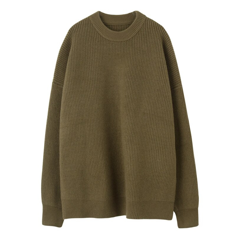 Γυναικείο πουλόβερ με στρογγυλή λαιμόκοψη Κορεάτικη μόδα Ελεύθερος Τεμπέλης Άνεμος Χαλαρός Χειμερινός Μακρυμάνικο Παχύ Πλεκτό Πλεκτό Πουλόβερ