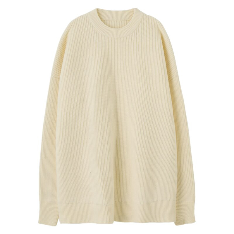 Γυναικείο πουλόβερ με στρογγυλή λαιμόκοψη Κορεάτικη μόδα Ελεύθερος Τεμπέλης Άνεμος Χαλαρός Χειμερινός Μακρυμάνικο Παχύ Πλεκτό Πλεκτό Πουλόβερ
