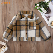 Toddler Kids Baby Girl Princess Winter Autumn Full Sleeve Top Outwear Children Fashion Ζεστό καρό παλτό 1-8Y