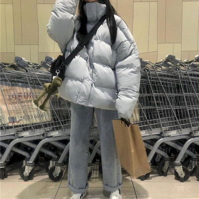 Lielizmēra jaka sieviešu ar kapuci brīvs korejiešu burbuļmētelis ziemas silts biezs īss parkas Mujer sieviešu sniega apģērbs virsdrēbes Goth