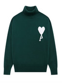 Ανδρικό και γυναικείο πουλόβερ με ζιβάγκο με μεγάλη ροδακινί καρδιά, χαλαρά ζεστά ρούχα, γαλλική μάρκα, μόδα, πουλόβερ Y2k Trf Traf