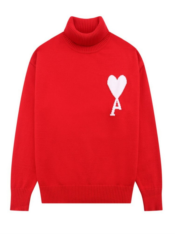 Ανδρικό και γυναικείο πουλόβερ με ζιβάγκο με μεγάλη ροδακινί καρδιά, χαλαρά ζεστά ρούχα, γαλλική μάρκα, μόδα, πουλόβερ Y2k Trf Traf