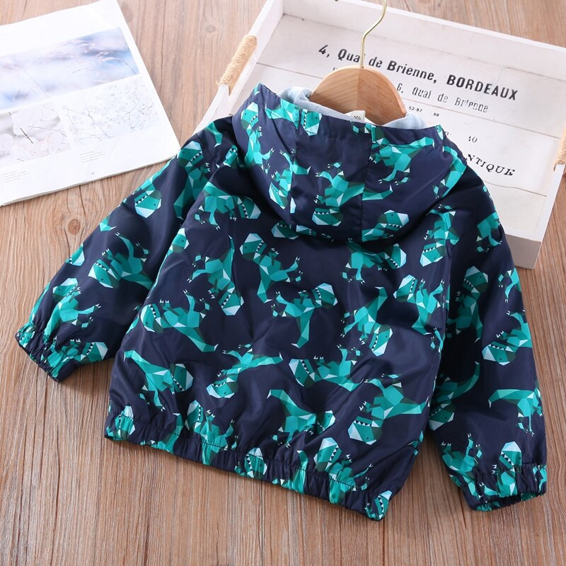 Zēnu jakas 2–6 gadiem — 2022. gada pavasara un rudens karikatūra, zaļa rāvējslēdzēja veste, bērnu apģērba mētelis