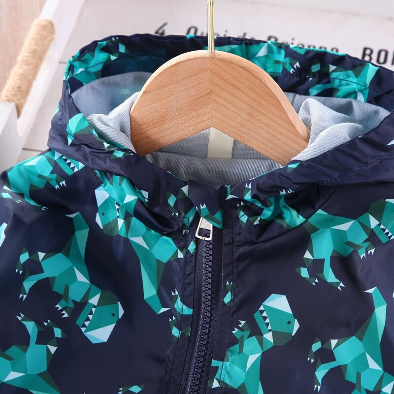 Zēnu jakas 2–6 gadiem — 2022. gada pavasara un rudens karikatūra, zaļa rāvējslēdzēja veste, bērnu apģērba mētelis