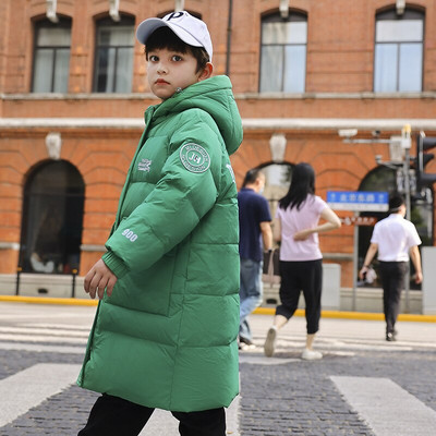 Детско зимно пухено яке за момче Водоустойчиво дълго топло зимно връхно облекло за момче Палто 5-14 години Детско тийнейджърско момче Парка