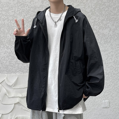 Plus veličina 5XL-M Ljetne uske jakne dugih rukava Muške 2022. Ležerne široke ležerne kapute s kapuljačom za sunčanje Ulična odjeća Vruće