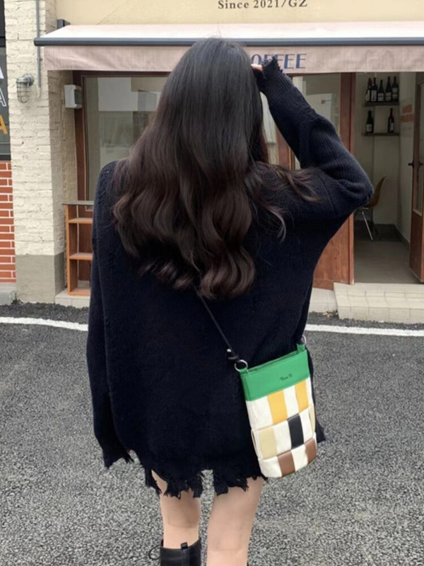 Χειμερινά Ρούχα Γυναικεία Κορεάτικη Μόδα Νέα σε O-Neck Pulls ΧΑΡΤΟ Πλεκτό πουλόβερ Χοντρό χριστουγεννιάτικο πουλόβερ Μακρυμάνικο Top Oversized