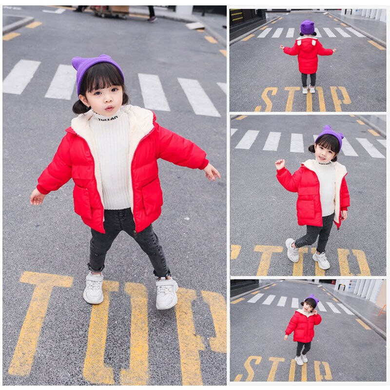 Βρεφικά κοριτσίστικα πανωφόρια κουκούλα Χειμερινά Νέα Αγόρια Βαμβακερά Χοντρά Παλτό για Παιδιά Casual Ζεστά Μπουφάν με Κουκούλα Παλτό Παιδικά Ρούχα