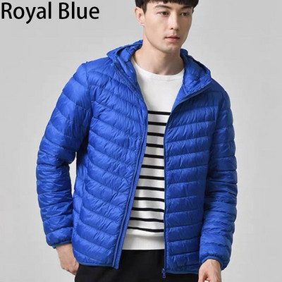 Ανδρικό εξαιρετικά ελαφρύ βαμβακερό μπουφάν Χειμερινό αντιανεμικό Ζεστό παλτό πάρκα Μόδα παλτό με κουκούλα Κοντό ανδρικό πανωφόρι με λεπτή γραμμή