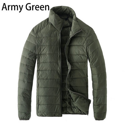 Ανδρικό εξαιρετικά ελαφρύ βαμβακερό μπουφάν Χειμερινό αντιανεμικό Ζεστό παλτό πάρκα Μόδα παλτό με κουκούλα Κοντό ανδρικό πανωφόρι με λεπτή γραμμή