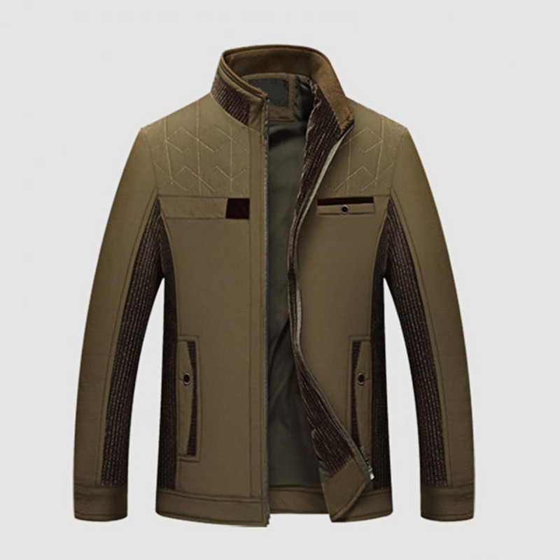 Ανδρικό γιακά αντιανεμικό μονόχρωμο casual παλτό ανοιχτό μπροστά λεπτό βαμβακερό Μεσήλικα ανδρικό χειμερινό τζάκετ