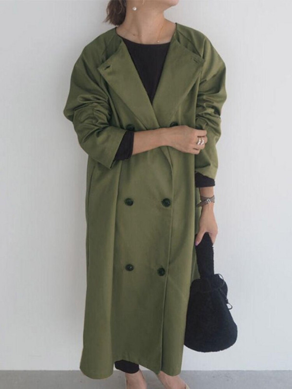 Kaput za žene Novi stil 2022. Duga vjetrovka s okruglim ovratnikom Ženski ležerni ženski jesenski kaput Trench Zimska odjeća Ženski kaputi