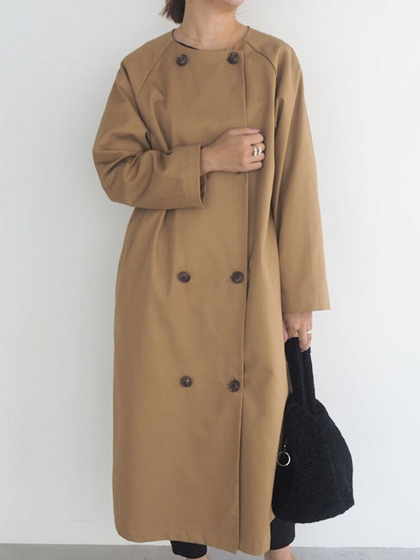 Kaput za žene Novi stil 2022. Duga vjetrovka s okruglim ovratnikom Ženski ležerni ženski jesenski kaput Trench Zimska odjeća Ženski kaputi