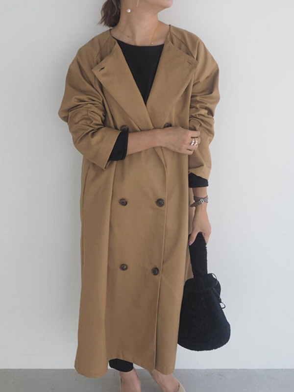 Kaput za žene Novi stil 2022. Duga vjetrovka s okruglim ovratnikom Ženski ležerni ženski jesenski kaput Trench Zimska odjeća Ženski kaputi