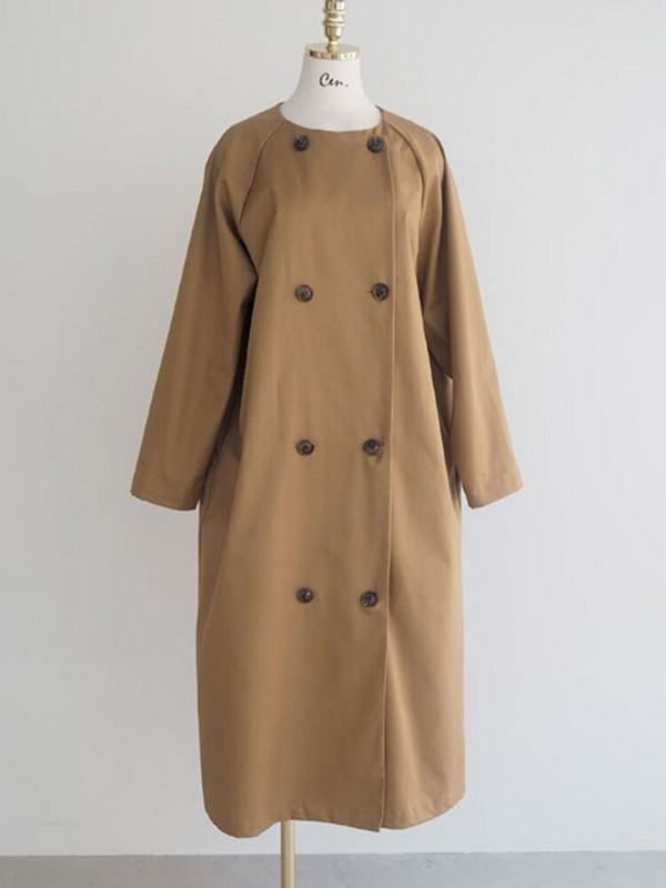 Kaput za žene Novi stil 2022. Duga vjetrovka s okruglim ovratnikom Ženski ležerni ženski jesenski kaput Trench Zimska odjeća Ženski kaputi