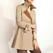 Vrhunska kontra kratka jakna Ženska proljetna i jesenska trenč kaput u britanskom stilu s novim temperamentom u kontrastnoj boji