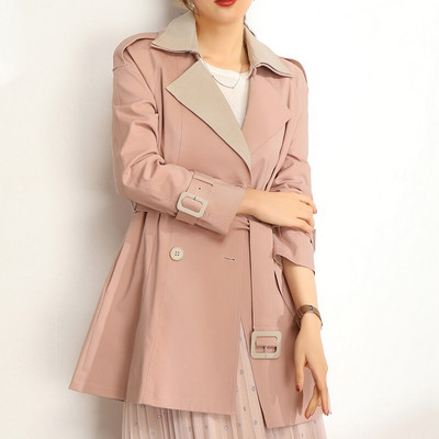 Vrhunska kontra kratka jakna Ženska proljetna i jesenska trenč kaput u britanskom stilu s novim temperamentom u kontrastnoj boji