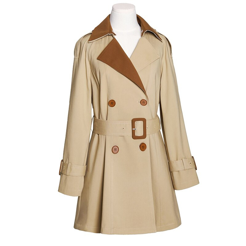 Vrhunska kontra kratka jakna Ženska proljetna i jesenska trenč kaput u britanskom stilu s novim temperamentom u kontrastnoj boji