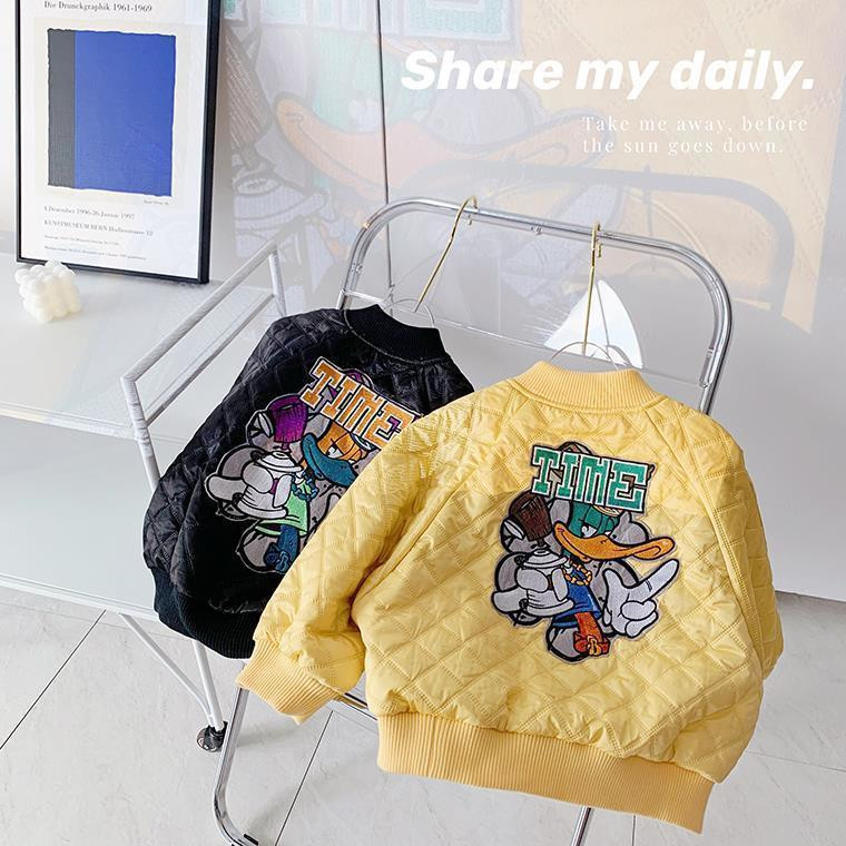 2022 New Baby Western Style Leisure φθινοπωρινά και χειμερινά ρούχα Παιδικά κορεατικά μονόχρωμα καπιτονέ παλτό μπέιζμπολ