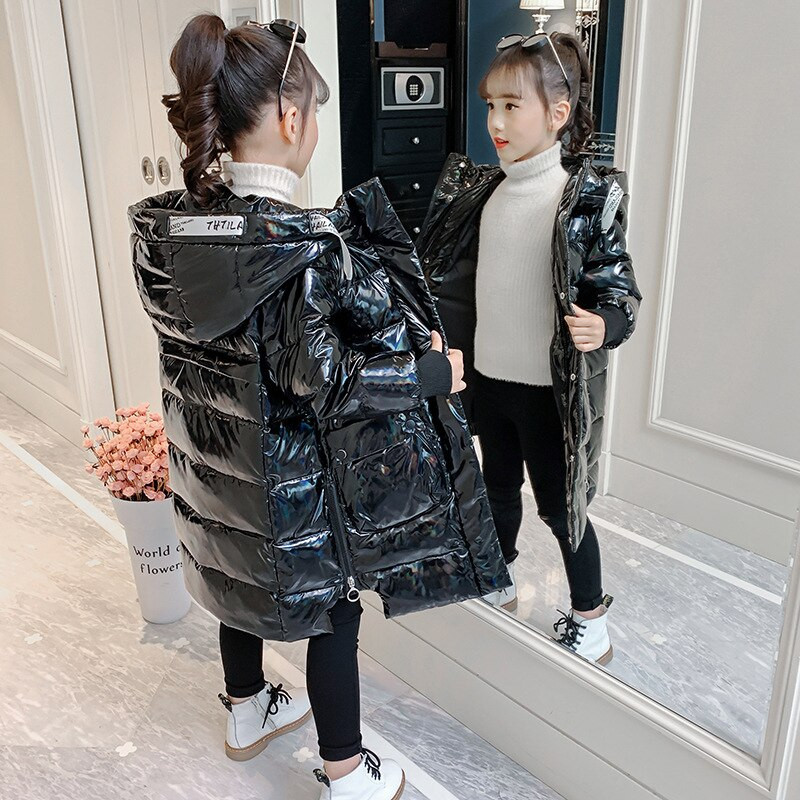 2022. ruska zimska pamučna jakna za djevojčice vodootporna sjajna topla 5-14 godina tinejdžerska deblja jakna s kapuljačom dječje parka snježno odijelo