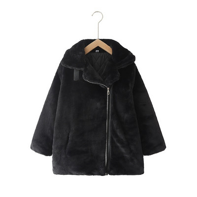 Modna jakna od umjetnog krzna za djevojčice i dječake, zimska, mala, tinejdžerska, topla, debela pamučno podstavljena gornja odjeća za bebe 2-14 godina