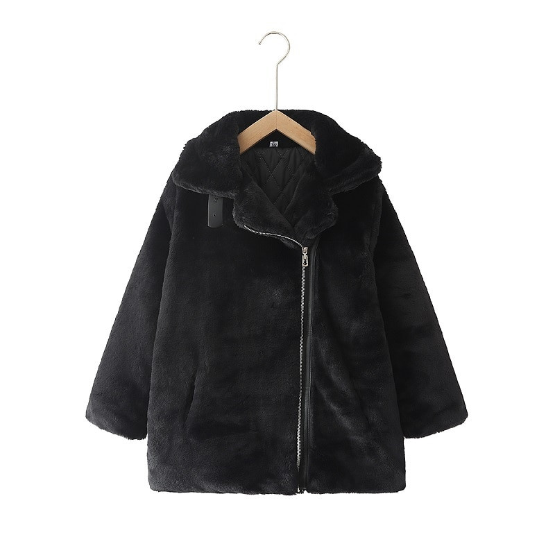 Modna jakna od umjetnog krzna za djevojčice i dječake, zimska, mala, tinejdžerska, topla, debela pamučno podstavljena gornja odjeća za bebe 2-14 godina