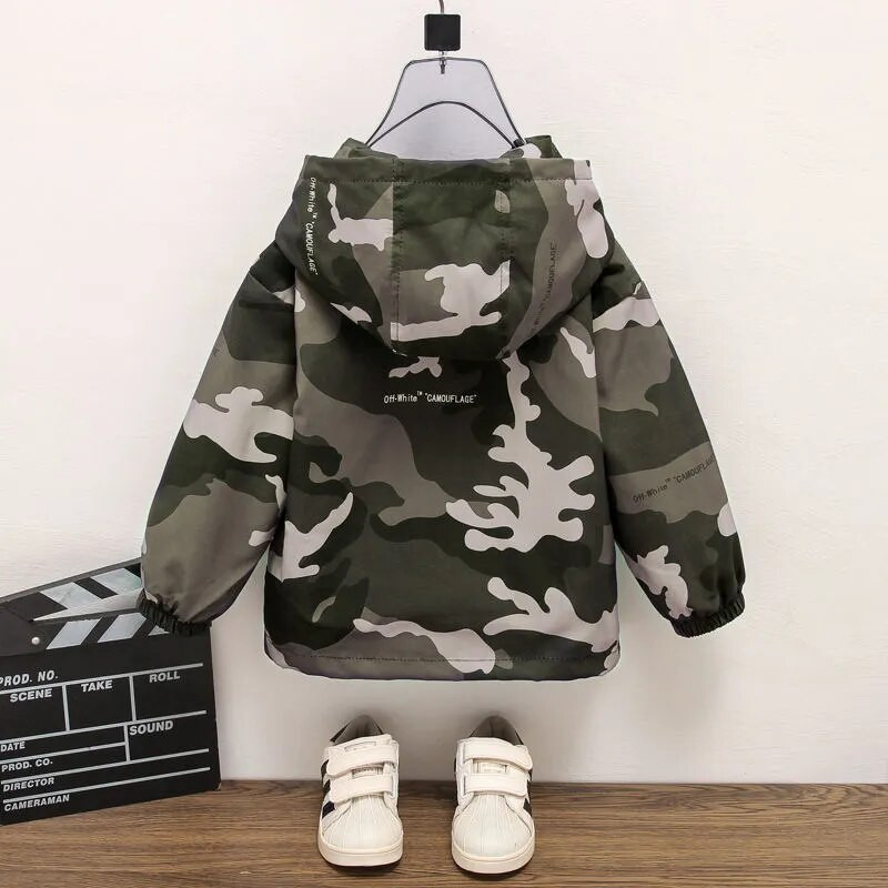 Jauns pusaudžu bērnu apģērbs zēnu pulovers ar kapuci Vējjaka plānā jaka pavasara rudens mazulis zēnu maskēšanās korejiešu tops